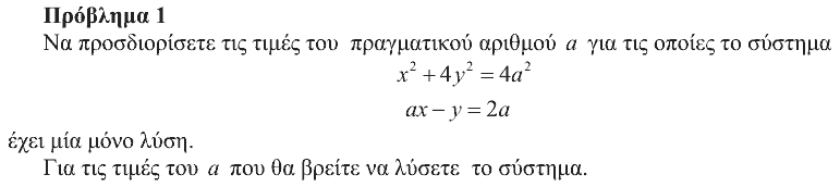 Εκφώνηση θέματος 1, Ευκλείδης 2009, Β΄ Λυκείου