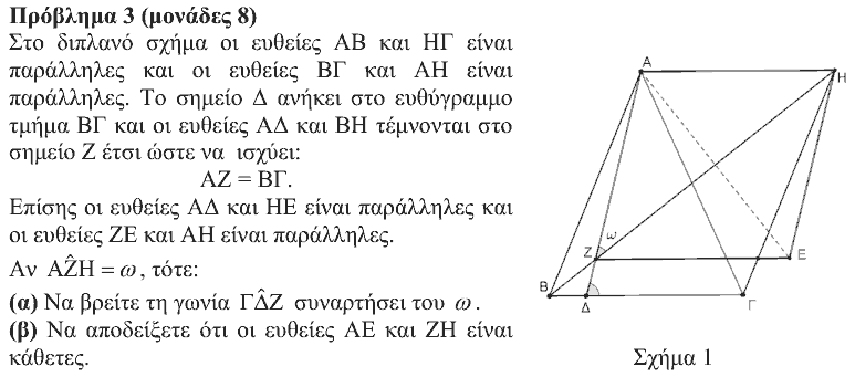 Εκφώνηση θέματος 3, Θαλής 2020, Β΄ Γυμνασίου