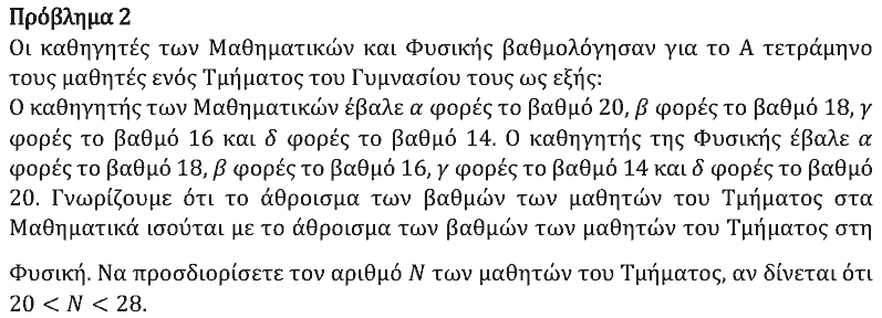 Εκφώνηση: Θαλής 2021, Β΄ Γυμνασίου, θέμα 2
